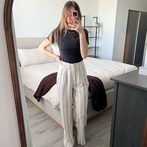 UO Tan and White Striped Pants